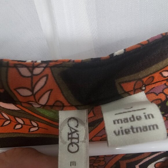 Cato Blouse Boho Paisley Floral Retro Sheer Tunic S - Picture 5 of 9